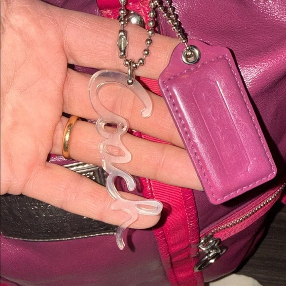 COACH POPPY Pink Leather SHOULDER CROSS BODY Bag AND DUST BAG - Picture 9 of 15